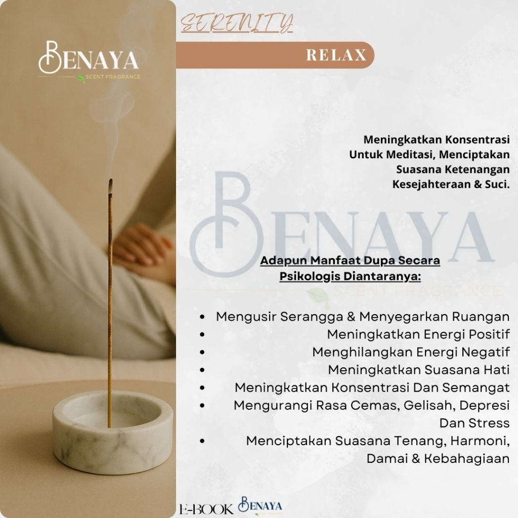 BENAYA Incense Stick AROMATERAPI BAKAR RELAX DUPA HIO WANGI PREMIUM