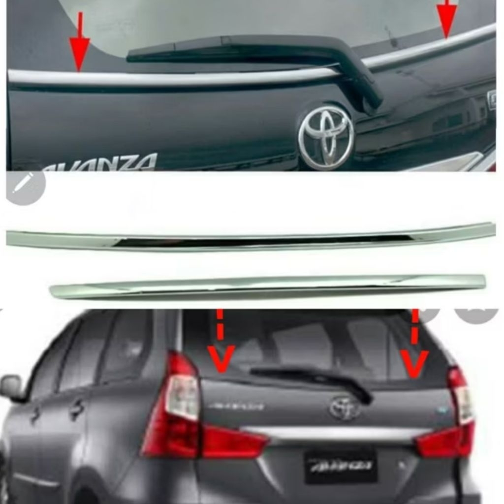 lis kaca belakang Toyota Avanza Veloz xenia 2012-2021 chrome