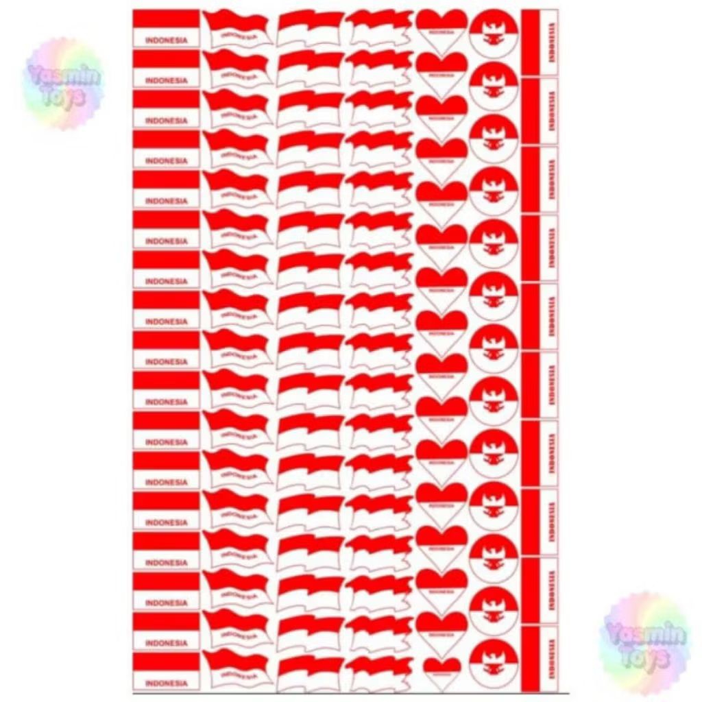 

stiker bendera / stiker pipi lembaran/ potong sendiri