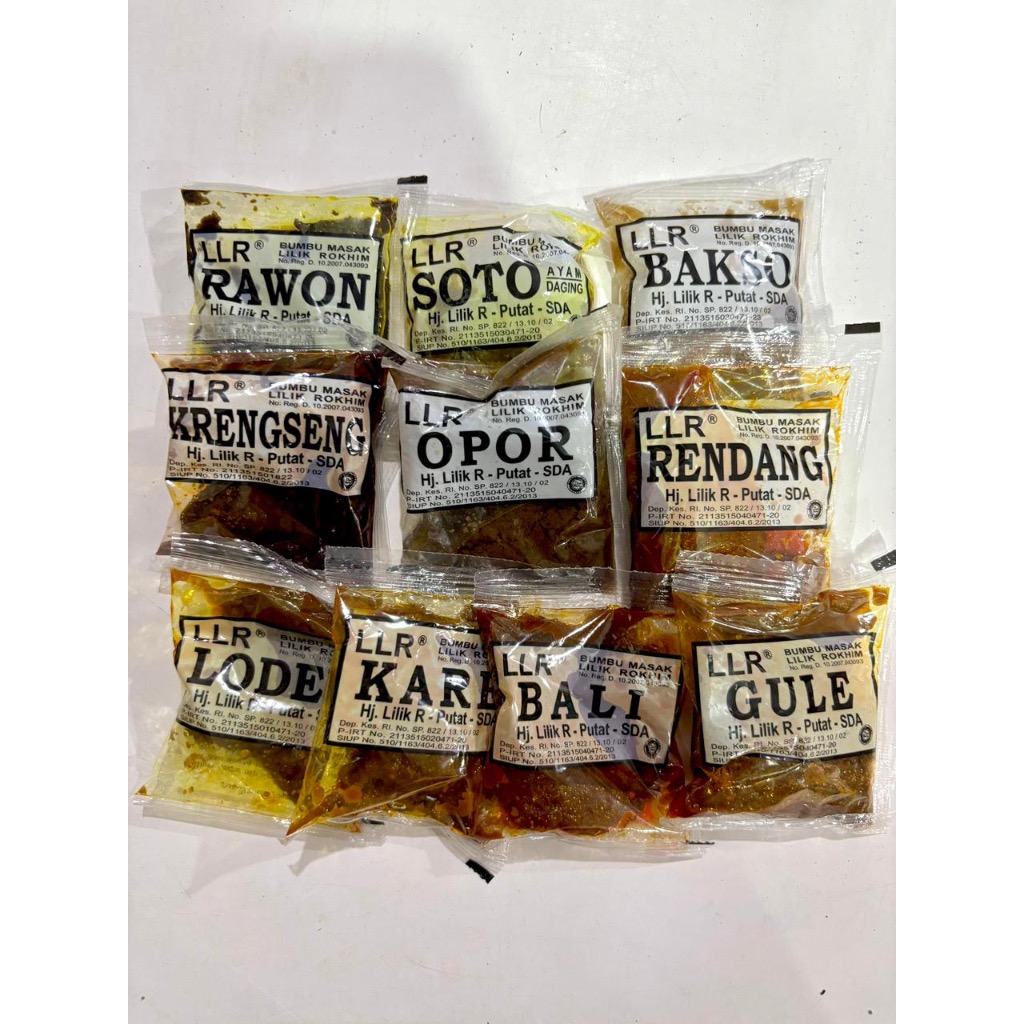 

10 pcs Bumbu Masak Instan LLR bisa pilih mix (Hj Lilik R) Rawon Soto Kediri Jawa Timur