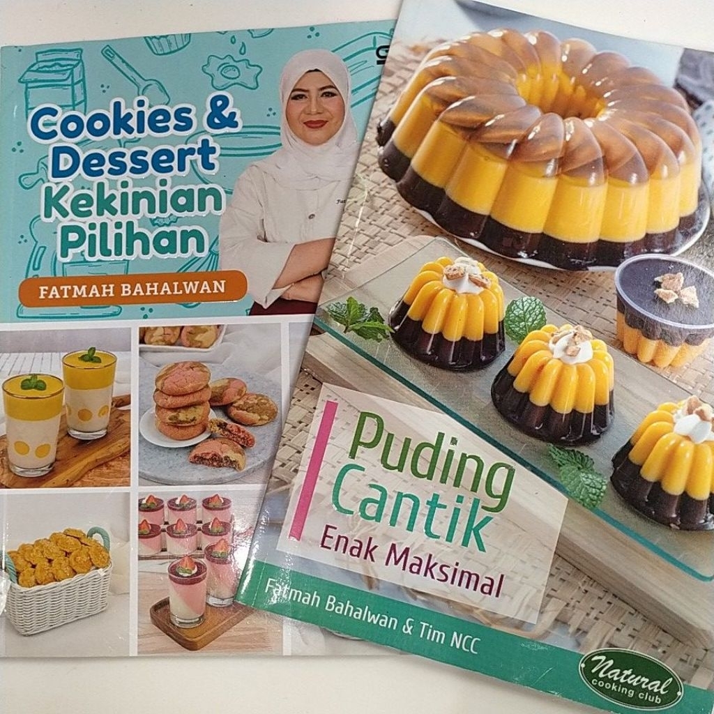 Bundling Buku Resep Preloved Ibu Fatmah Bahalwan : Puding Cantik + Cookies & Dessert Kekinian Piliha