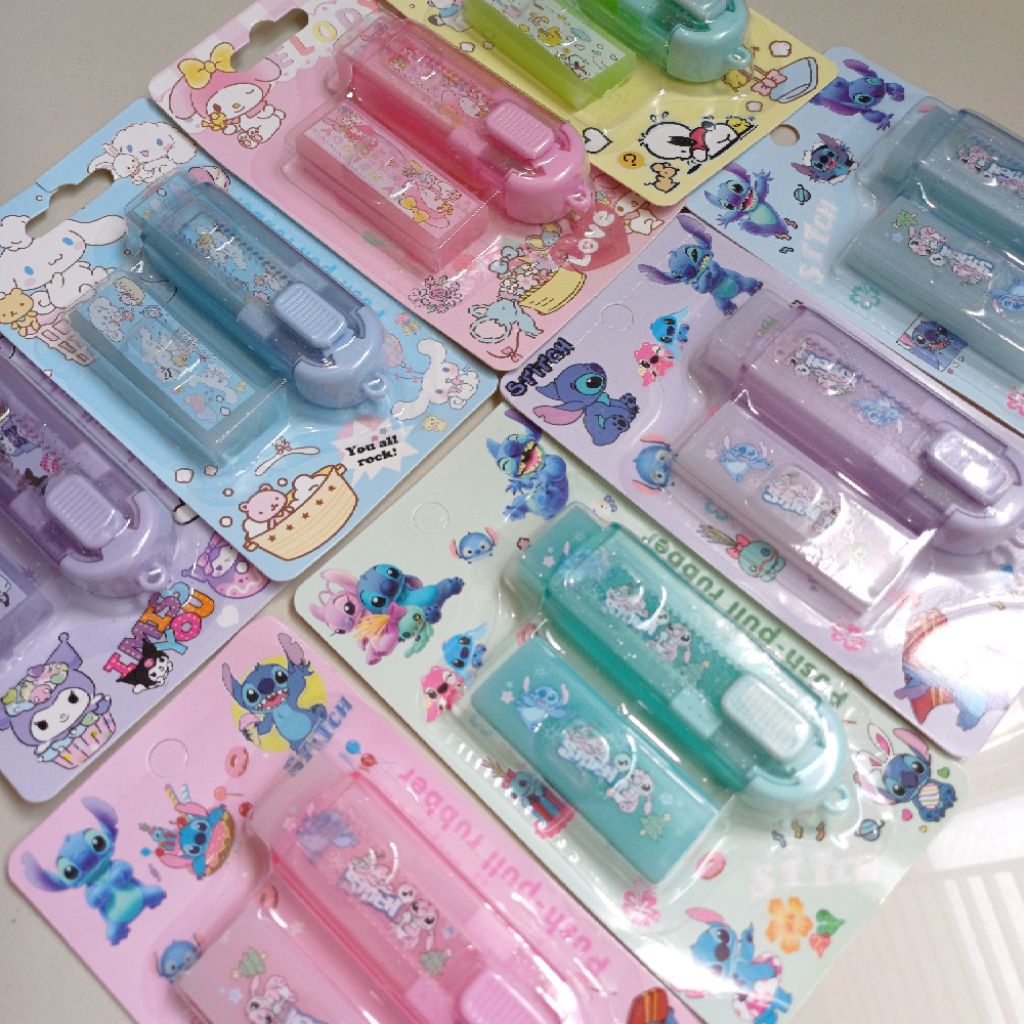 

Penghapus eraser slide geser ada refill PHS1501-0013 STITCH Cinnamoroll kuromi my melody pochacco