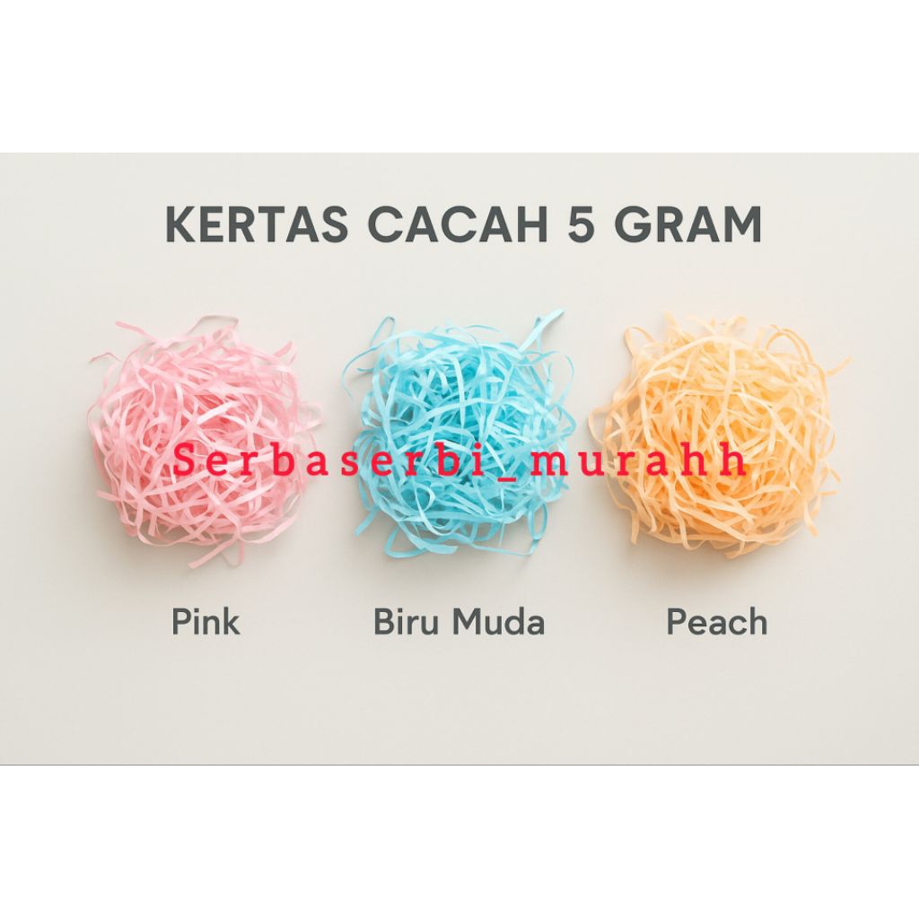 

Kertas Cacah 5gr untuk Buket & Hampers – Warna Estetik Pink Biru Peach