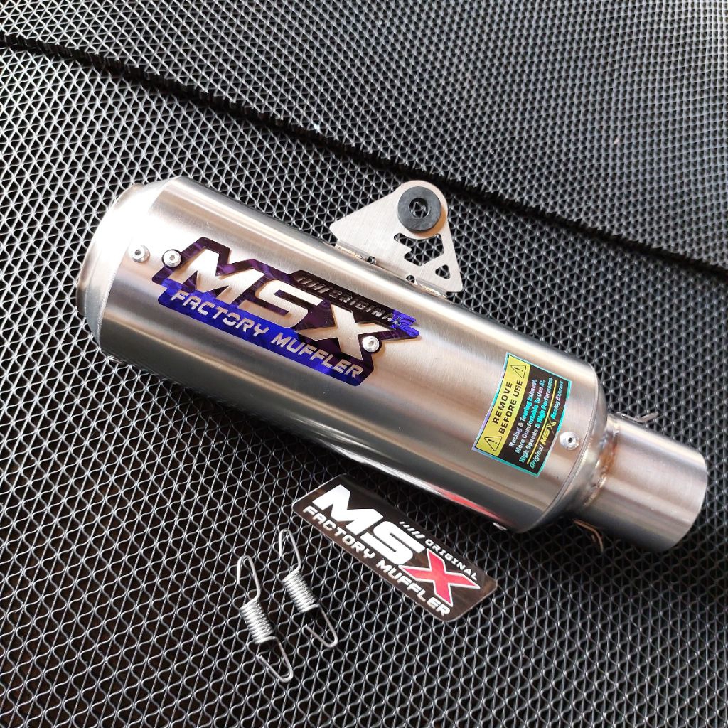 slincer knalpot original msx emblem blue titanium gp1 dos racing Muffler