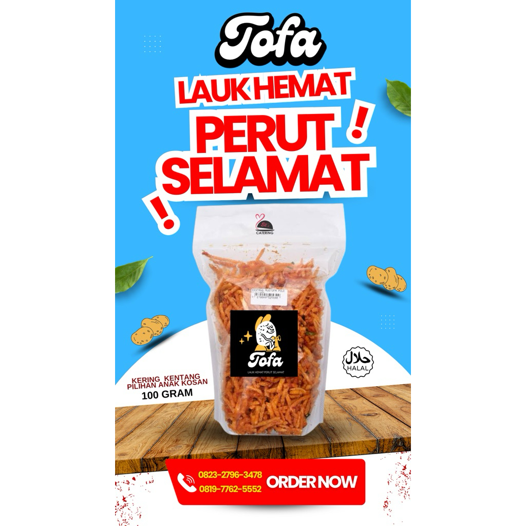 

Kering Kentang Mustofa Pedas 100 gram