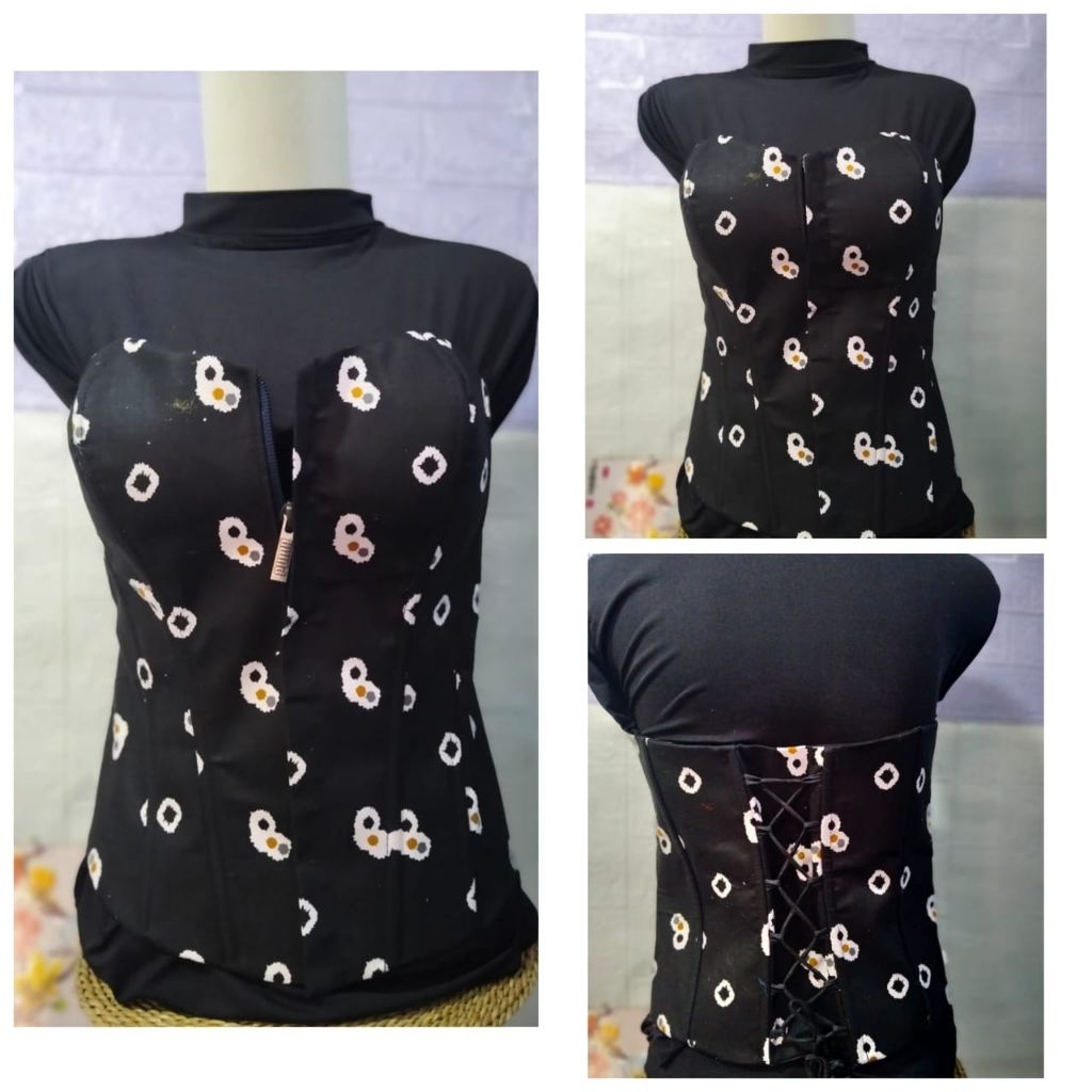 BUSTIER KEBAYA SELETING DEPAN BAHAN BATIK