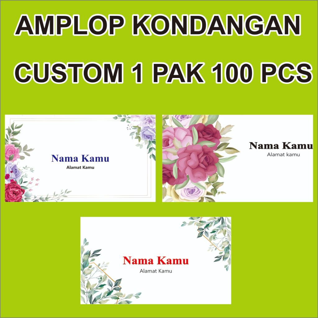 

1Pack 100 Lembar Cetak Amplop Kondangan Custom