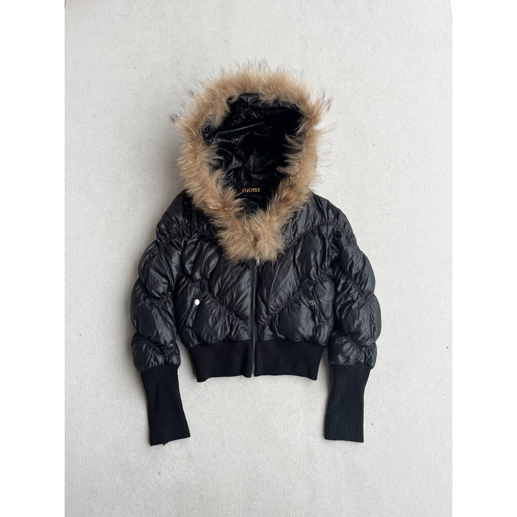 Japanese brand EGOIST puffer Wolf fur bono y2k jacket