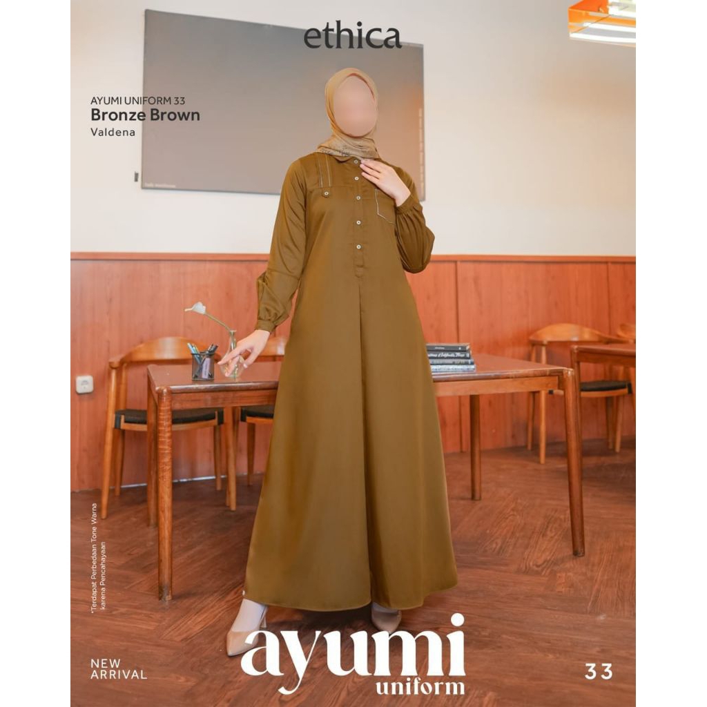 Gamis ETHICA Ayumi Uniform 33 Bronze Brown/Gamis Ethica Terbaru/Original