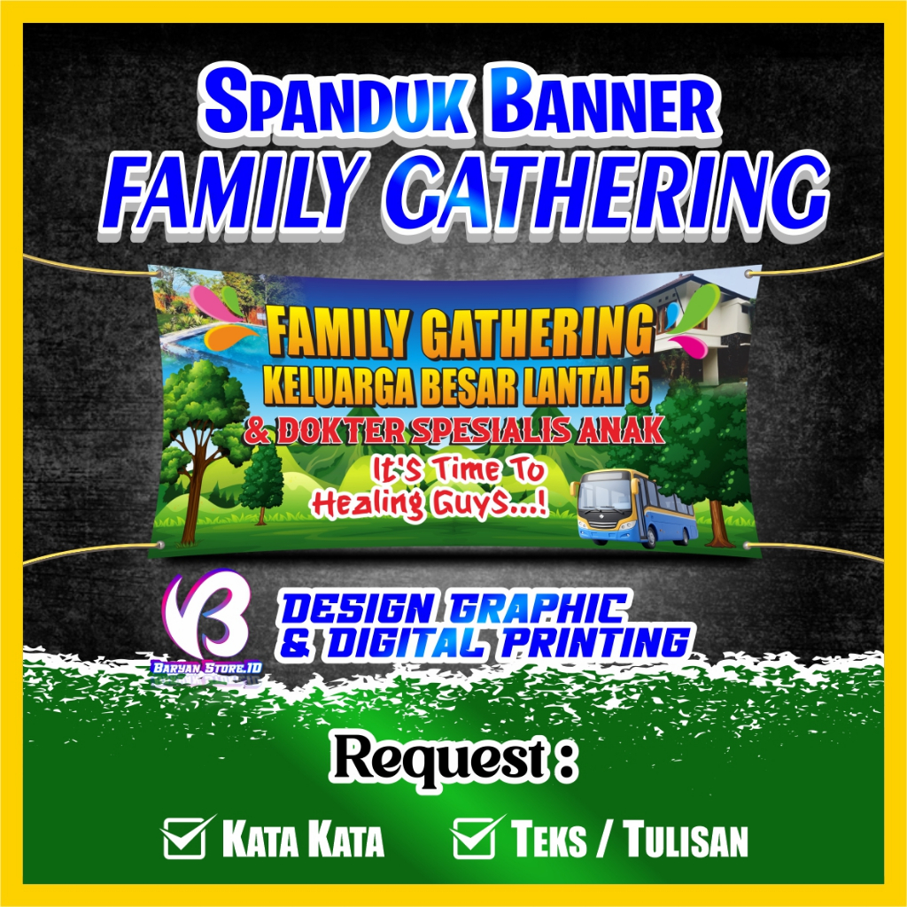 Spanduk Banner Family Gathering & Tour Religi Free Custom Design