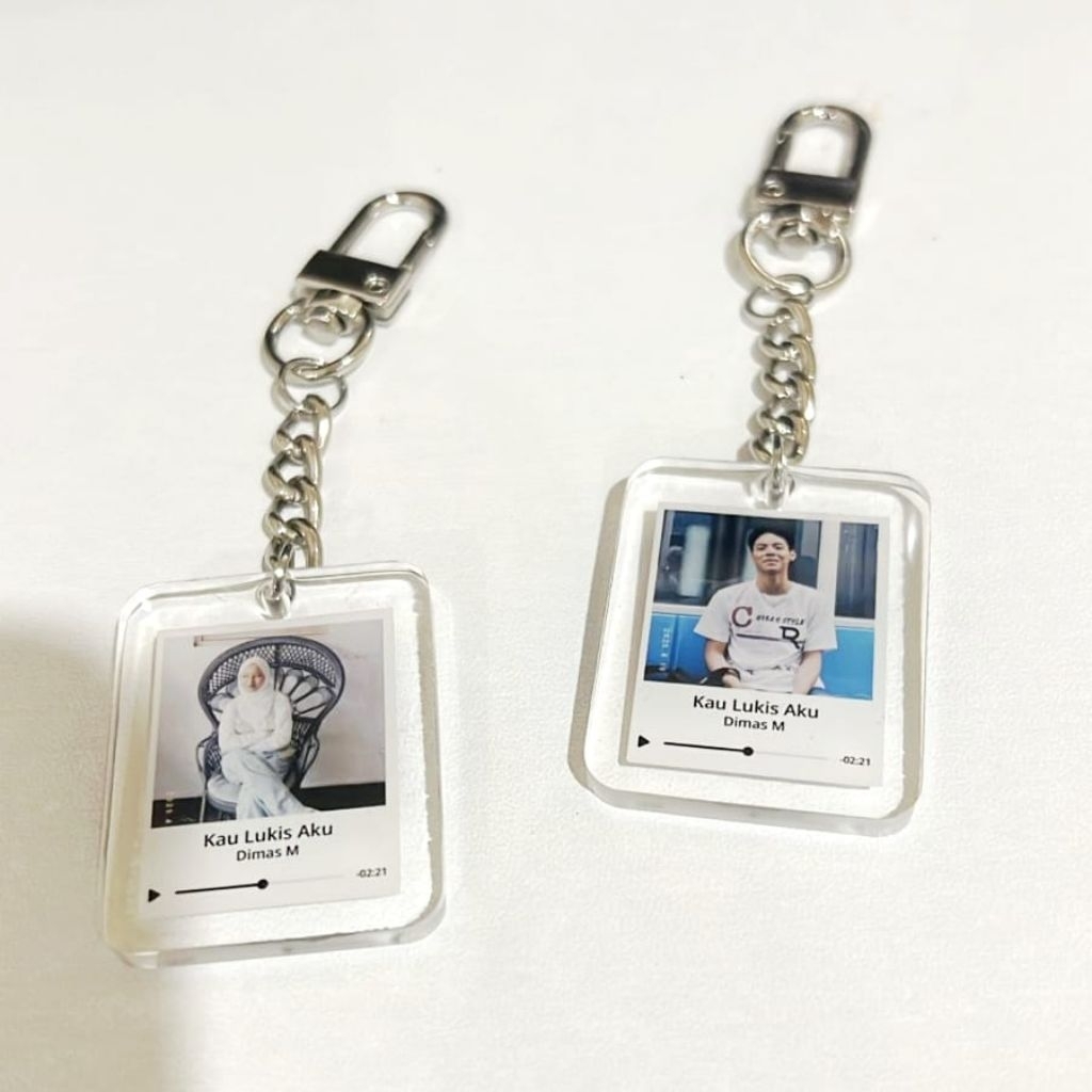 GANTUNGAN KUNCI CUSTOM FOTO 2 SISI / GANCI SPOTIFY CUSTOM RESIN / KEYCHAIN AESTHETIC