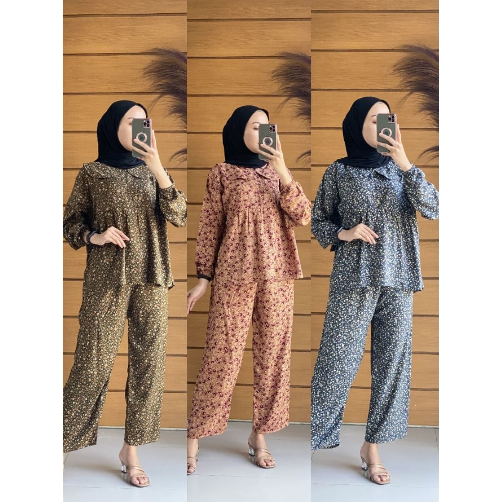 Setelan rayon wanita Setelan panjang Oneset rayon wanita Setelan panjang wanita Oneset panjang Setel
