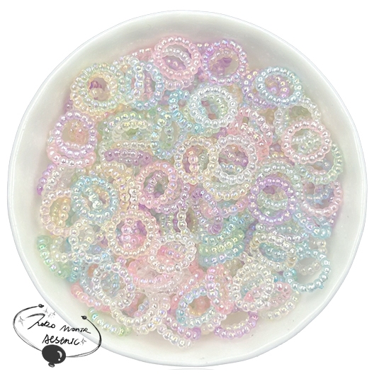 [COD&ISI 50pcs] Hollow Ring Berwarna Mutiara Aksesori Anting -anting Diy Aksesoris Bulat