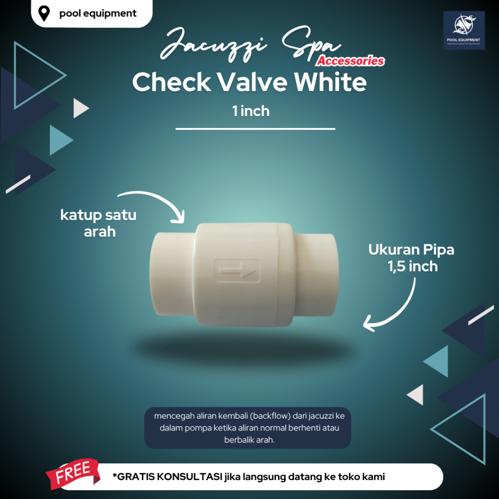Check Valve White Jacuzzi Spa