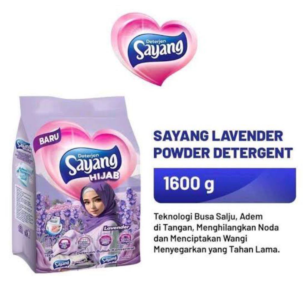 Detergen bubuk Sayang 1,6kg / Paket 4pcs