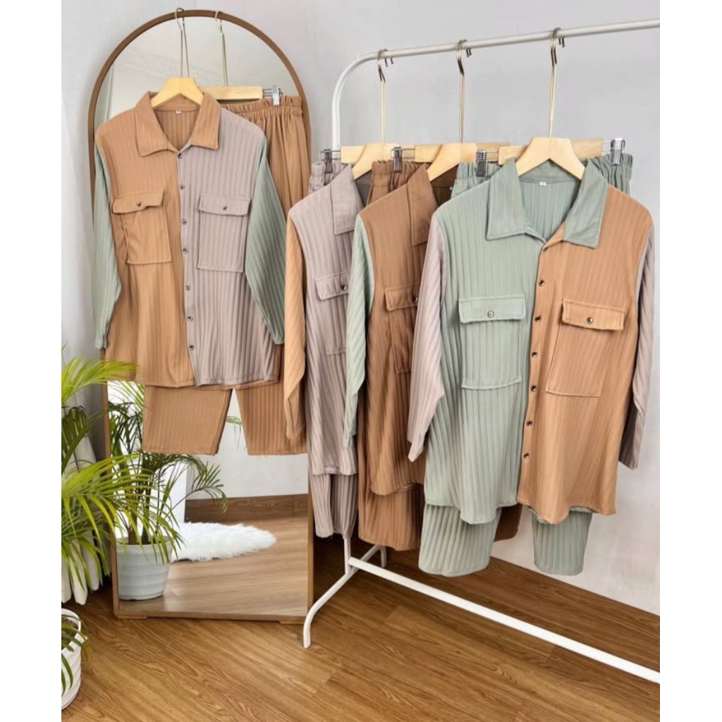 Oneset Boomber knit BIGSIZE/setelan knit jumbo LD 130