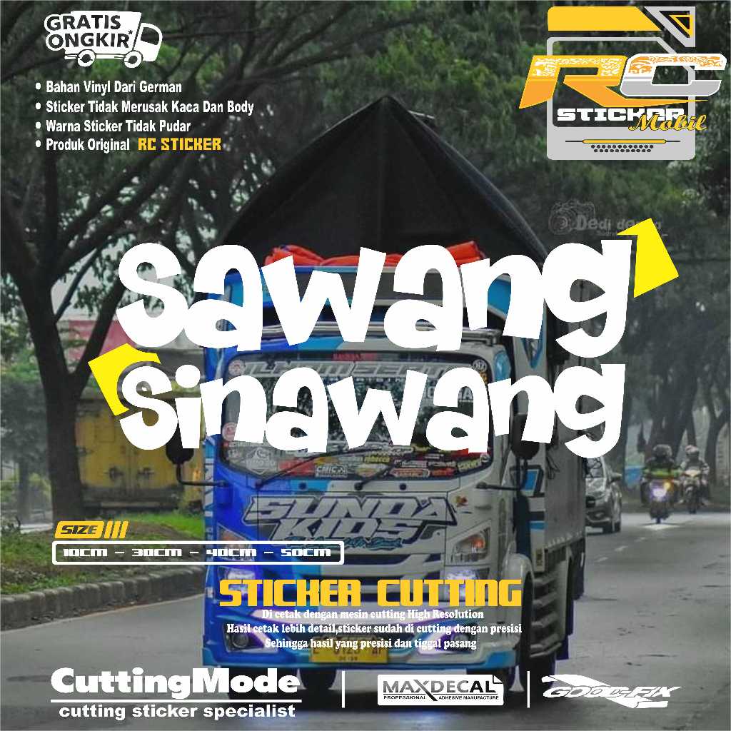 Stiker truk sawang sinawang cutting variasi mobil truk pickup stiker kaca sawang sinawang