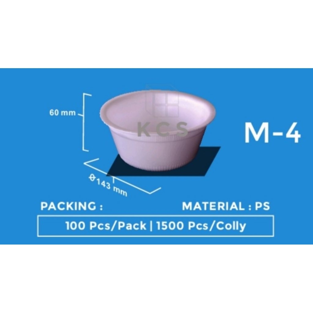 Mangkok styrofoam D=14cm merek KCS isi 100pcs