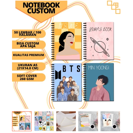 

Notes Custom A5 / Notebook Spiral A5 - Cover Depan / Isi 100 Lembar (200 Halaman)