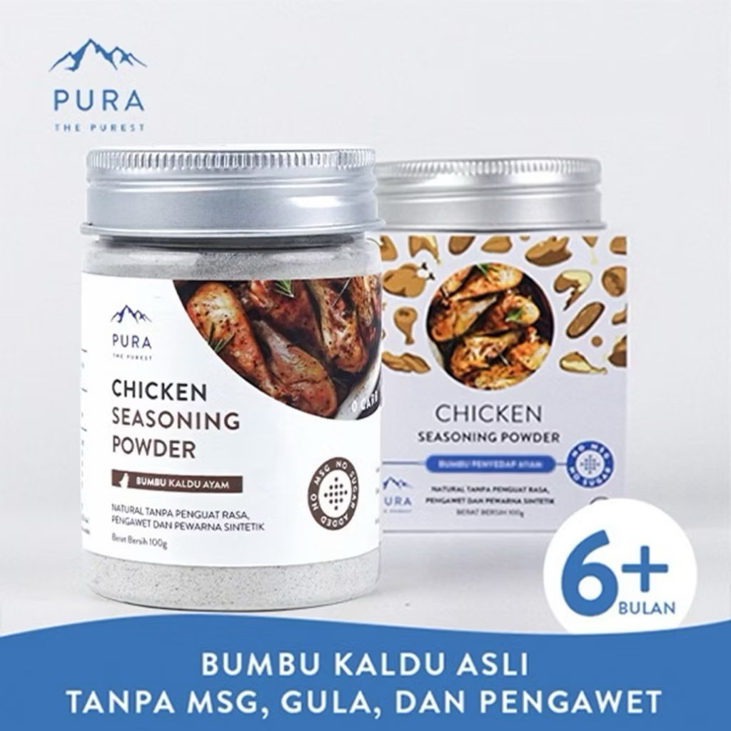 

Pura Asli | Bumbu Kaldu Ayam (100gr) - Chicken Seasoning Powder - Kaldu Mpasi - BB Booster - No Msg - No Gula