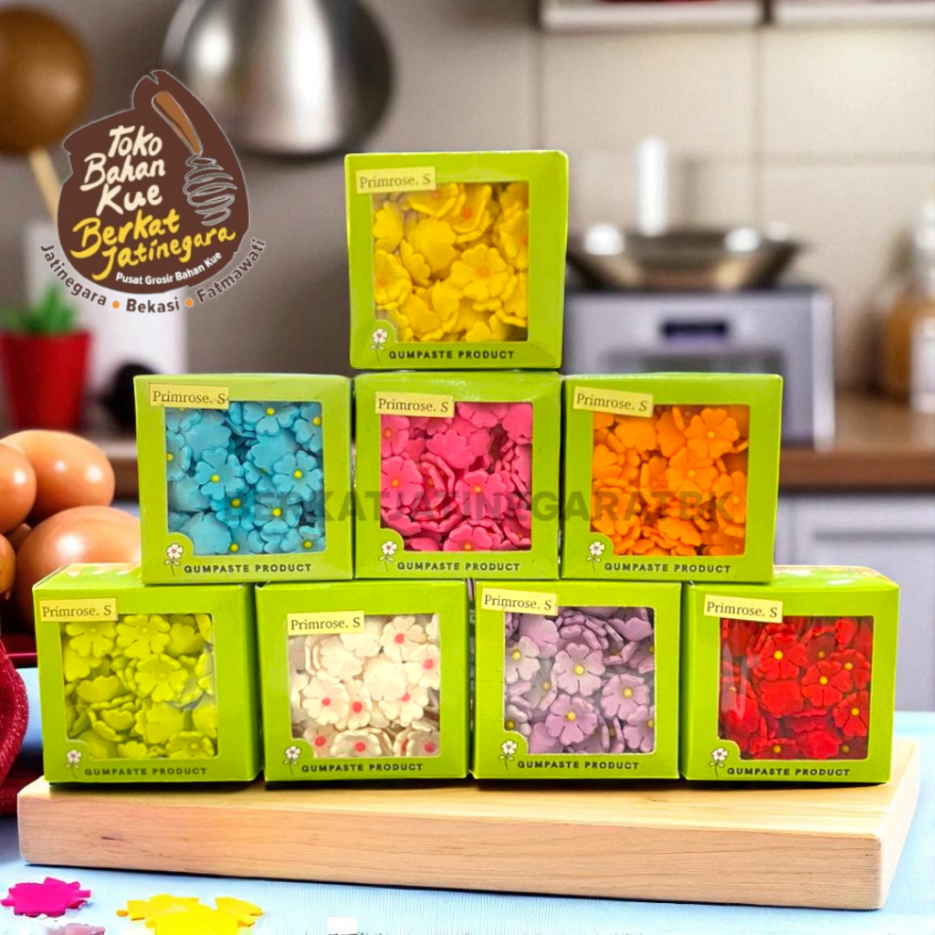 

GUMPASTE PRIMROSE SMALL ALL VARIANT / HIASAN KUE GUMPASTE BUNGA / KEMBANG GULA