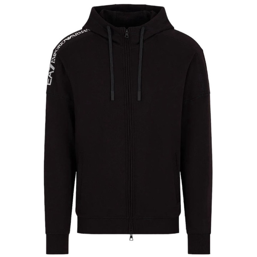JACKET PRIA - ARMANI EMPORIO EA7 TAPPED BLACK HOODIE ORIGINAL AUTHENTIC