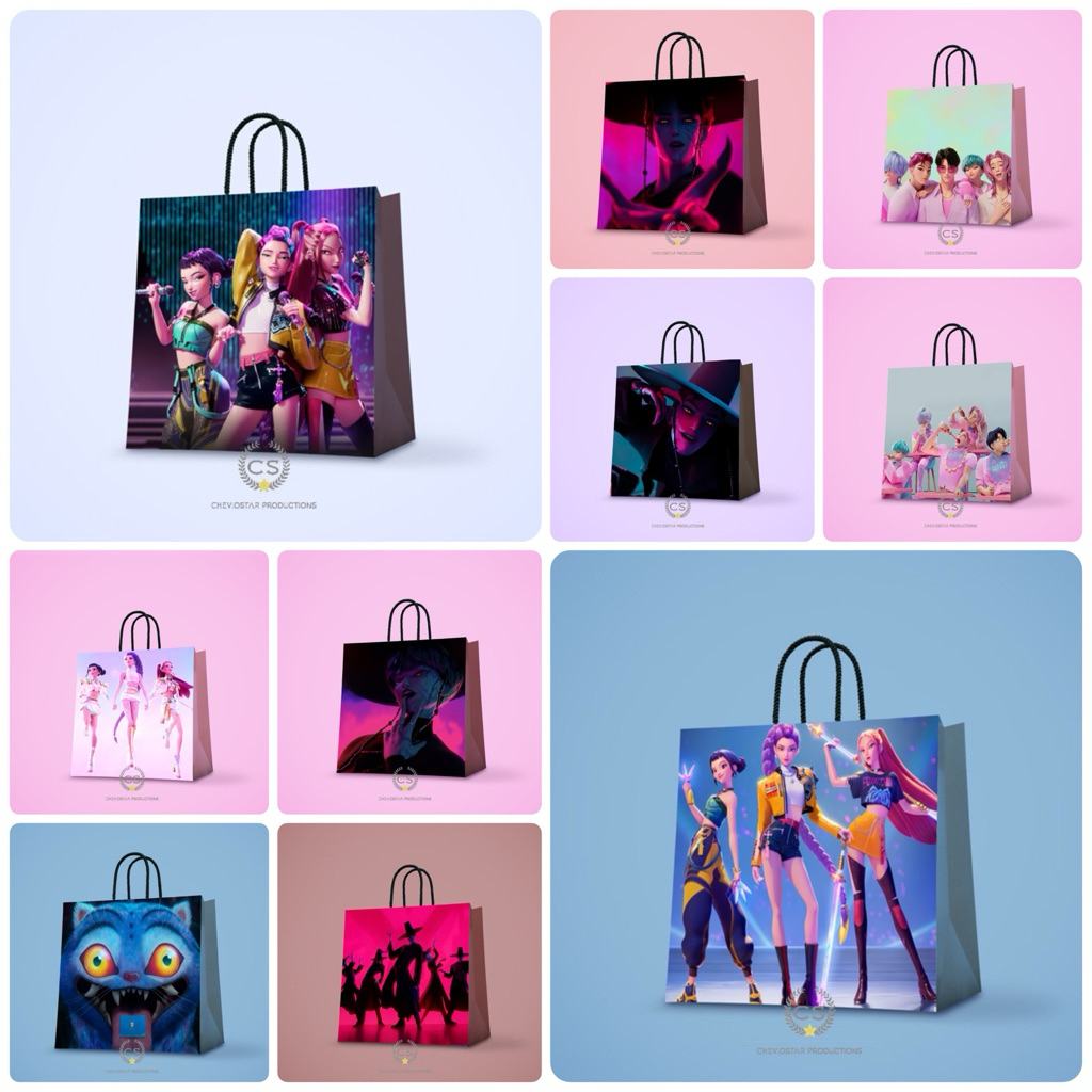 

Paperbag Kpop Demon Hunter Saja Boys Huntrix Goodie Bag Ulang Tahun Anak Tas Kado Tas Kertas