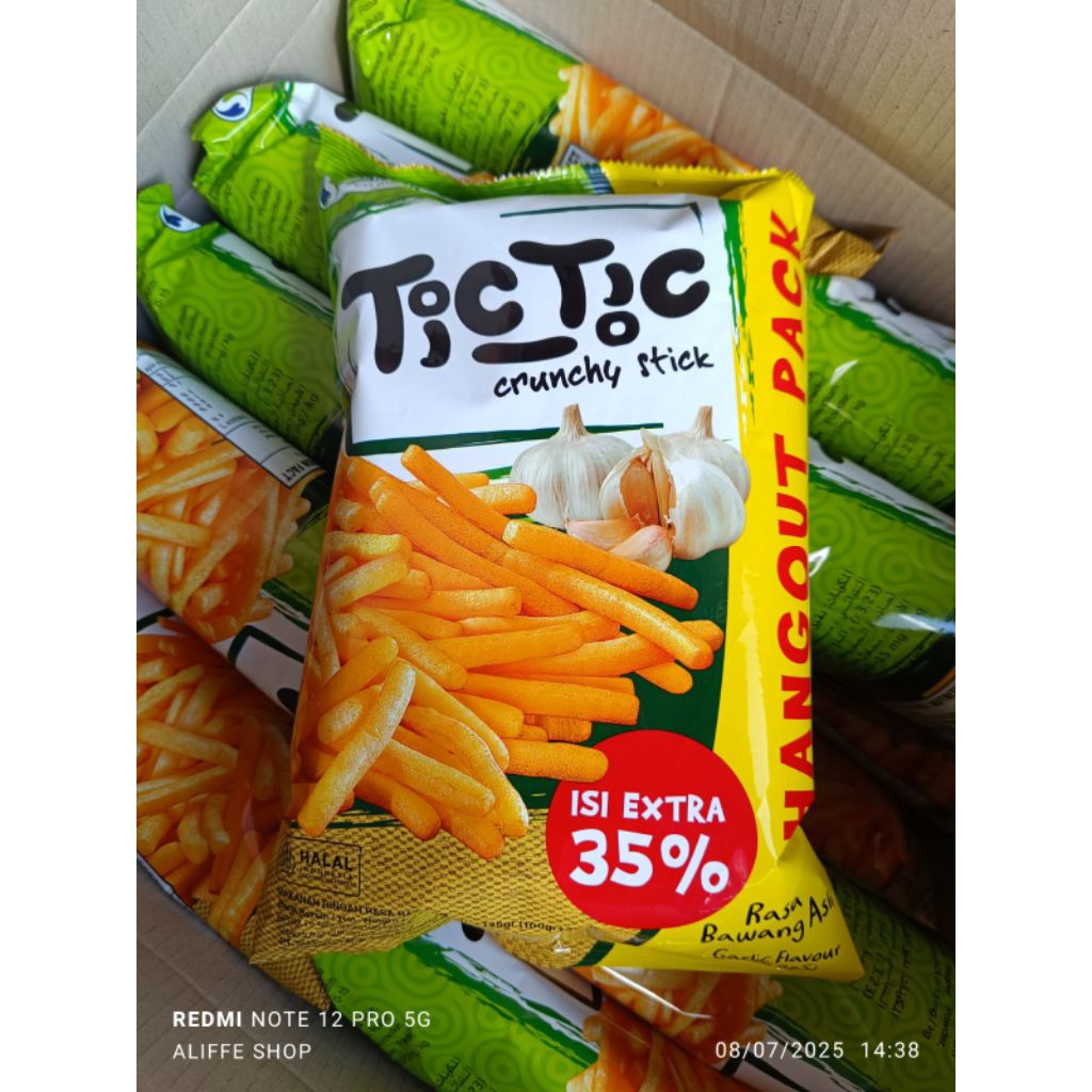 

tictic crunchy stick rasa bawang asli 135 gr