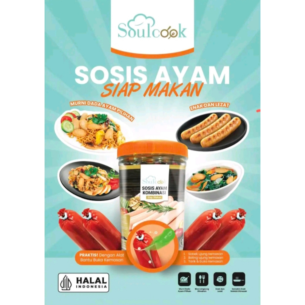 

SOULCOOK Sosis Ayam Kombinasi Siap Makan | Sosis Praktis Gurih Halal