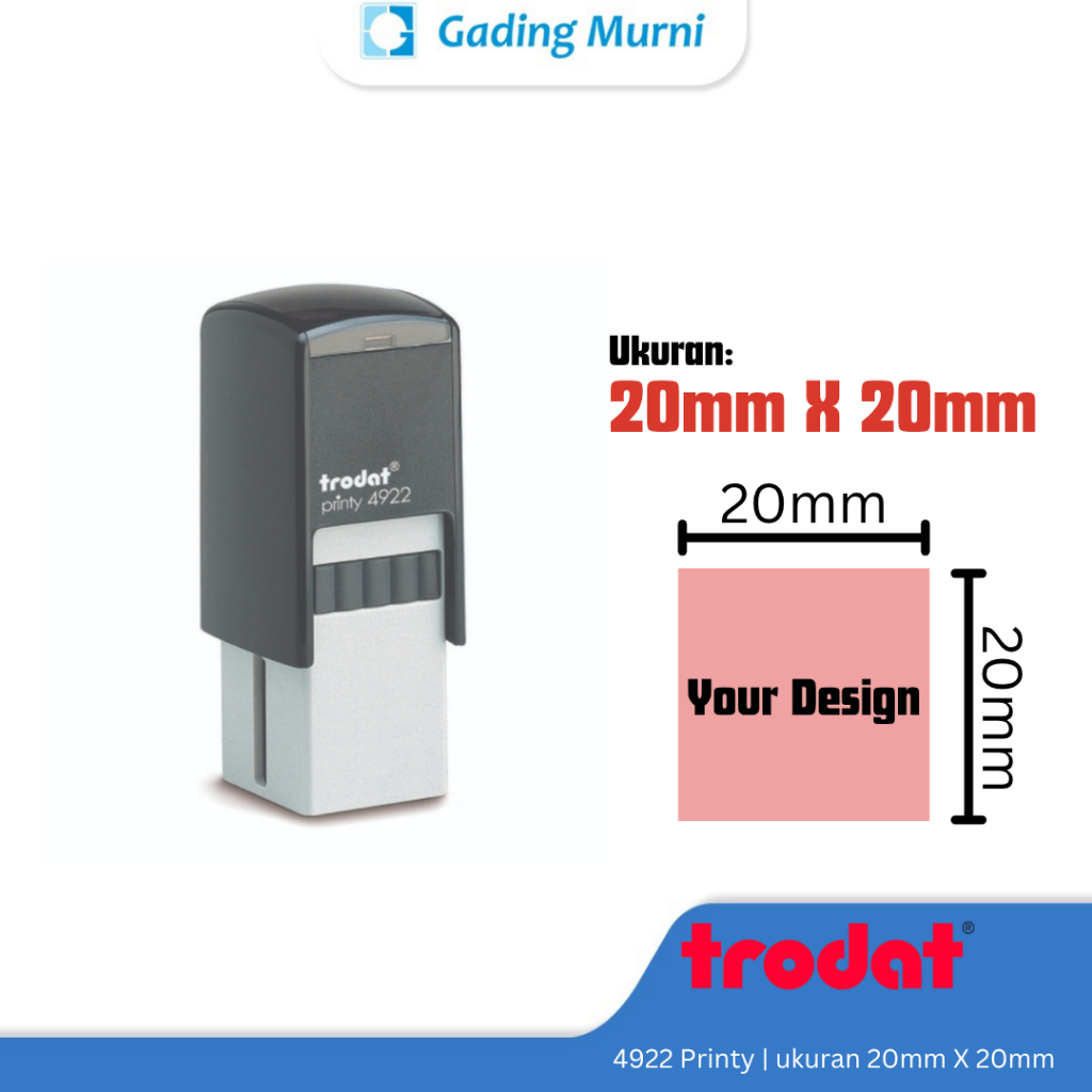 

Stempel Trodat Printy Custom Otomatis 4922 ukuran 20 X 20 mm