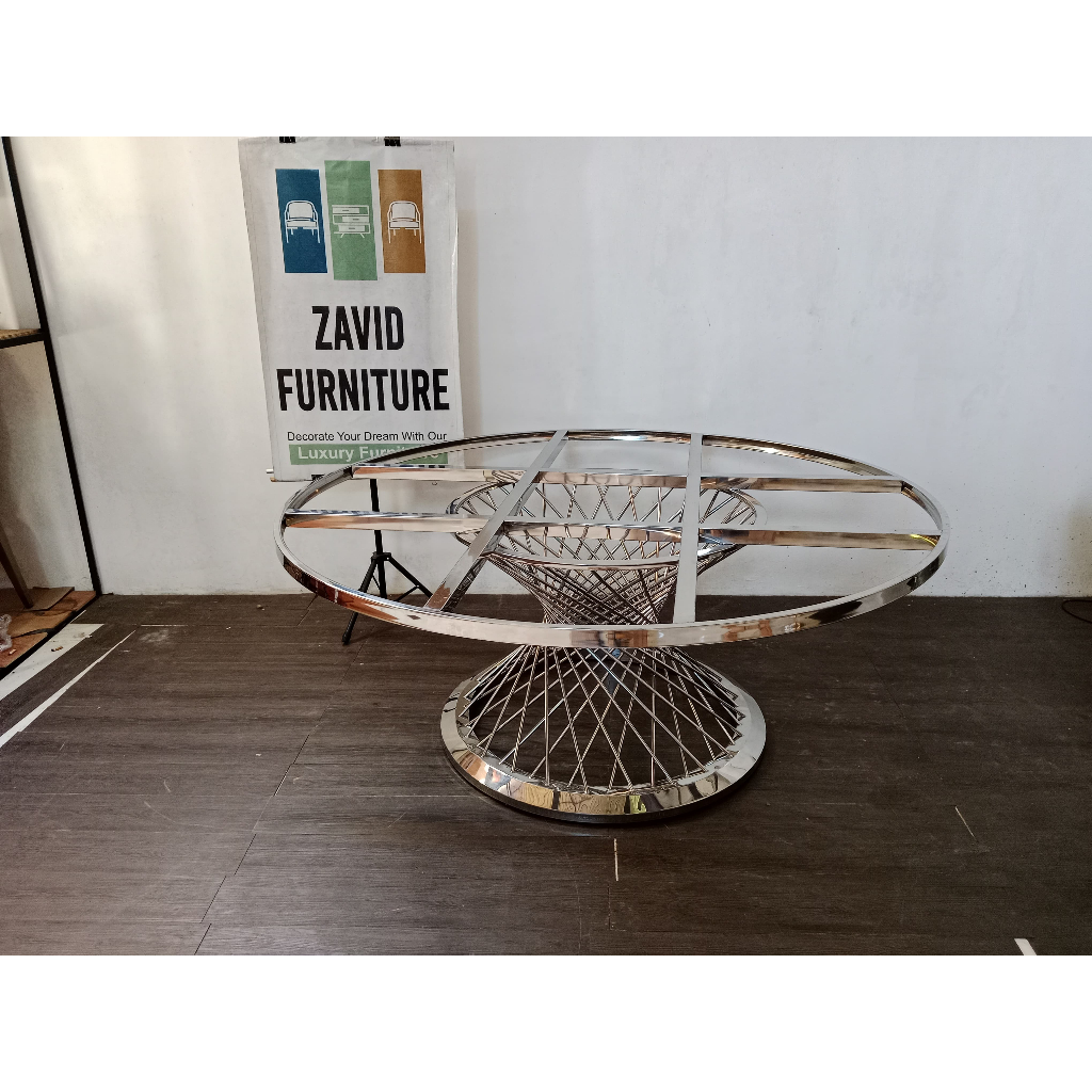 Kaki meja stainless bulat, rangka kaki meja stainless, kaki meja makan stainless, kaki meja stainles