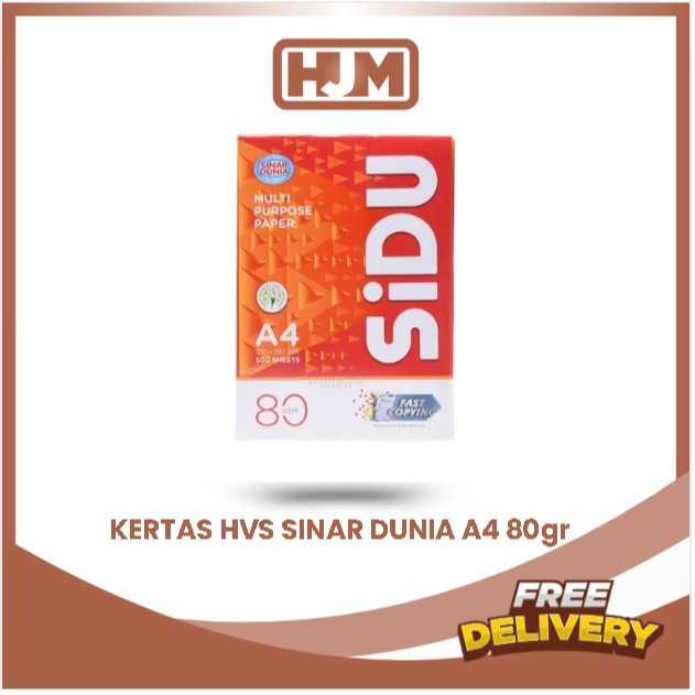 

KERTAS HVS SIDU SINAR DUNIA A4 80 GSM