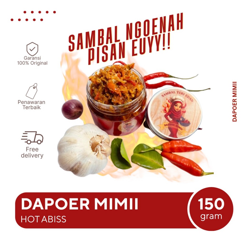 

Sambal Pedas Ngoenah Pisan Euy Dapur MImi - Sensasi Pedas Teri Cumi Tongkol I 150GRAM I Garansi Ori