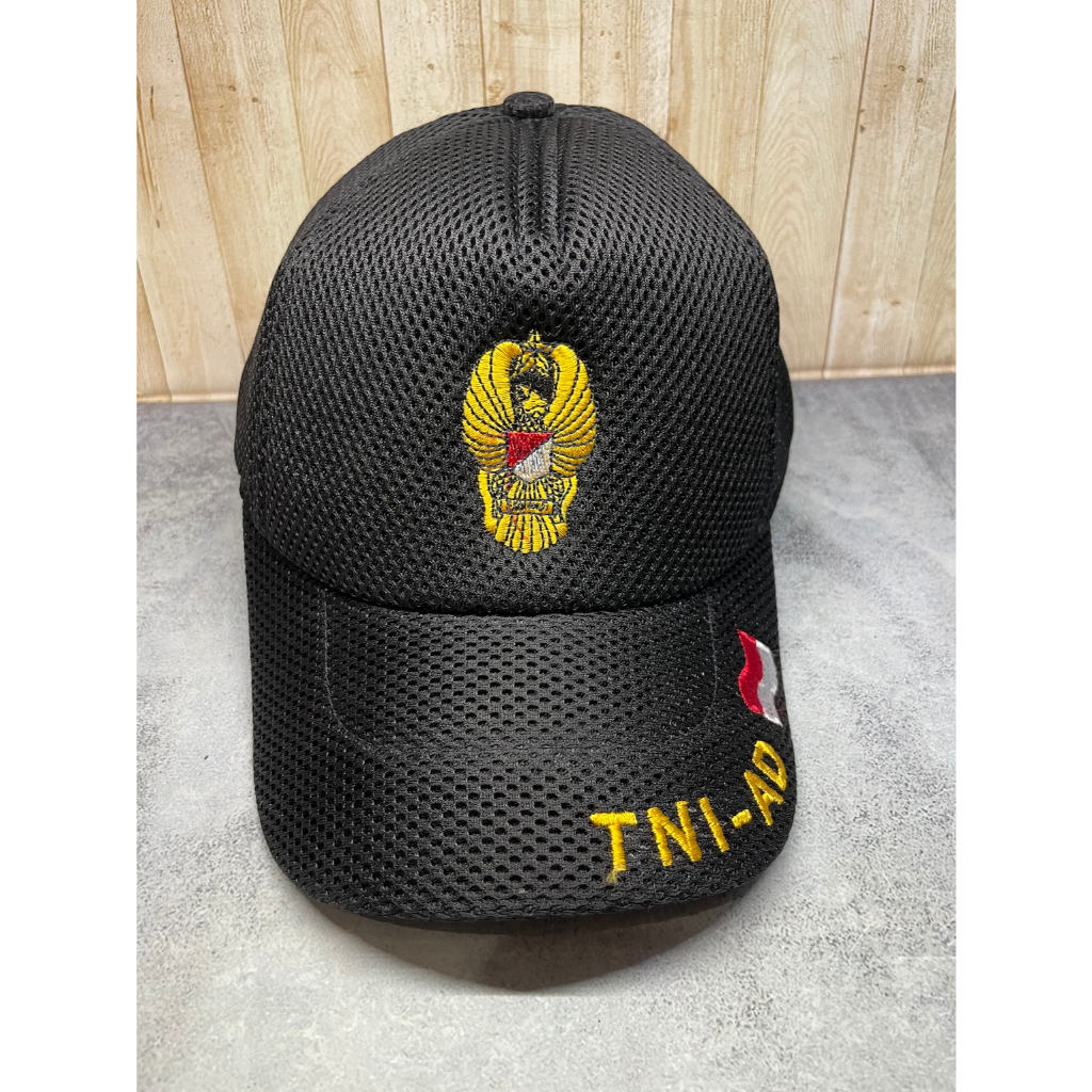 Topi Jaring Ekapaksi AD - Topi TNI AD - Topi Jaring - Topi Hitam TNI AD