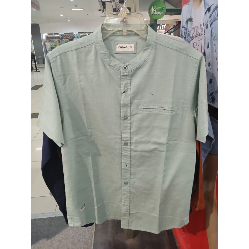 Osella Baju Koko Pria Dewasa Teal Green Lengan Pendek Original New