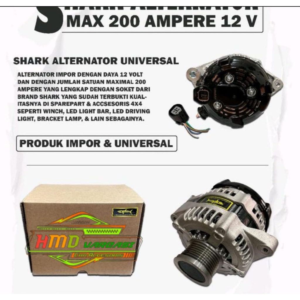 ALTERNATOR MOBIL UNIVERSAL DINAMO AMPERE 200A
