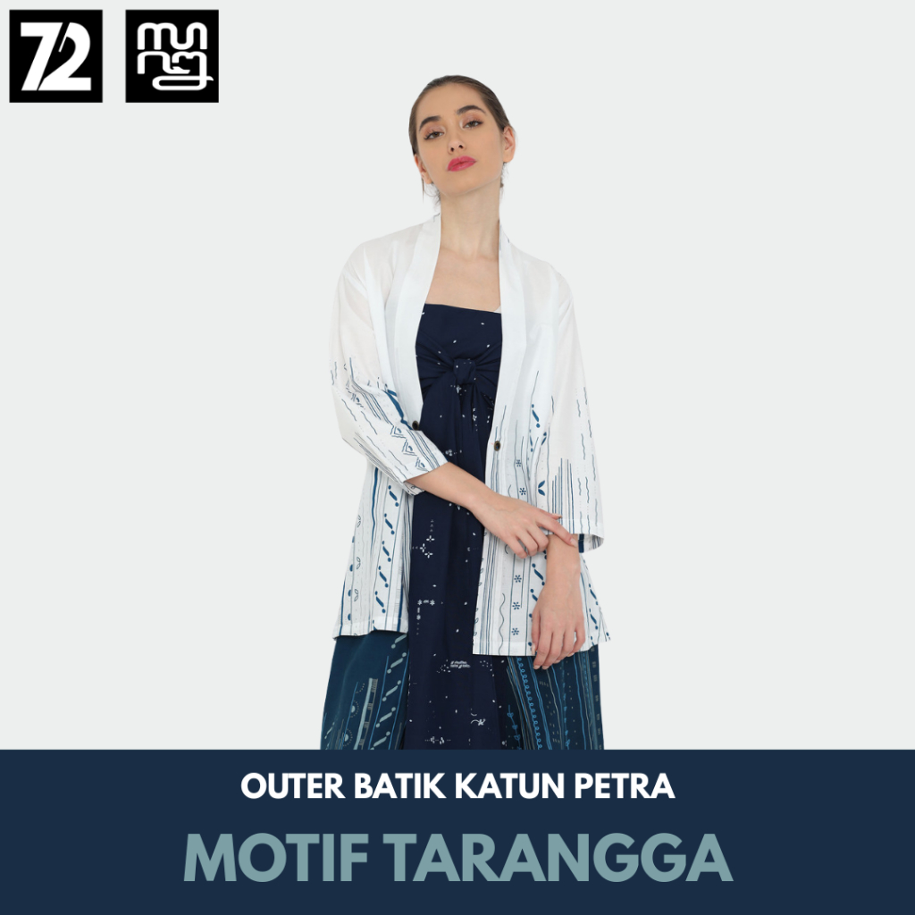 Outer Batik Premium 72 Batik Bahan Katun Petra Motif Tarangga Warna Biru 725488 - IRF
