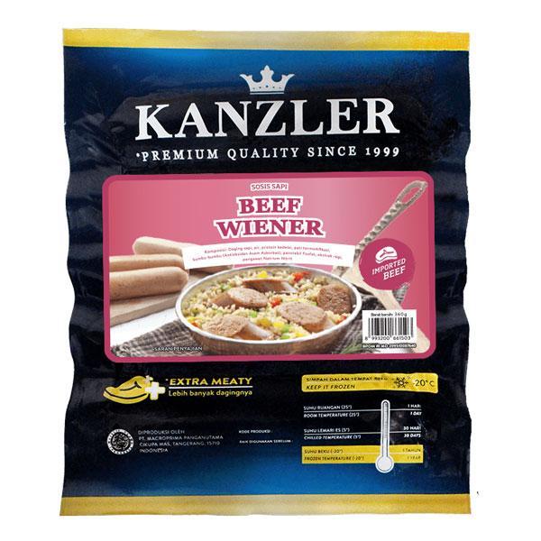 

KANZLER Beef Wiener Sausage 360gram Sosis Sapi Kanzler - Kheiza Frozen