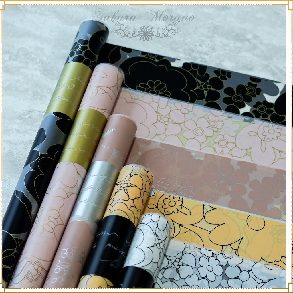 

[ 5 PCS ] Flower Wrapping Kertas Bunga Motif Bunga Cellophane Paper Untuk Buket Bucket Bunga