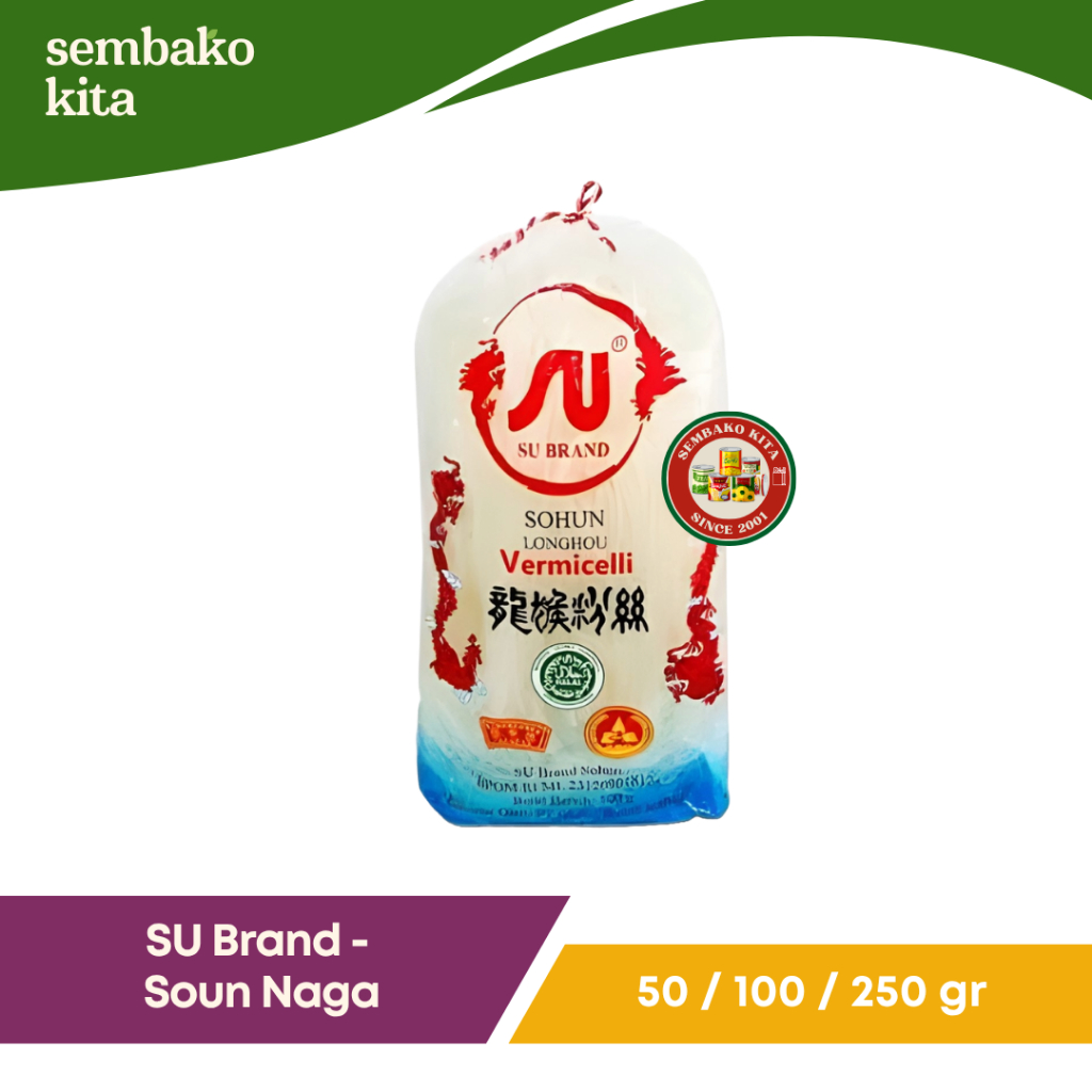 

Soun Naga / Soun Kaca / Glass Noodle SU Brand - 50 gr / 100 gr / 250 gr