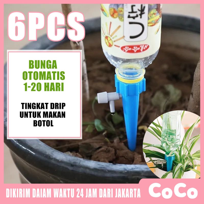6Pcs Drip Tetes Sistem Irigasi Drip Botol / Irigasi Tetes Otomatis