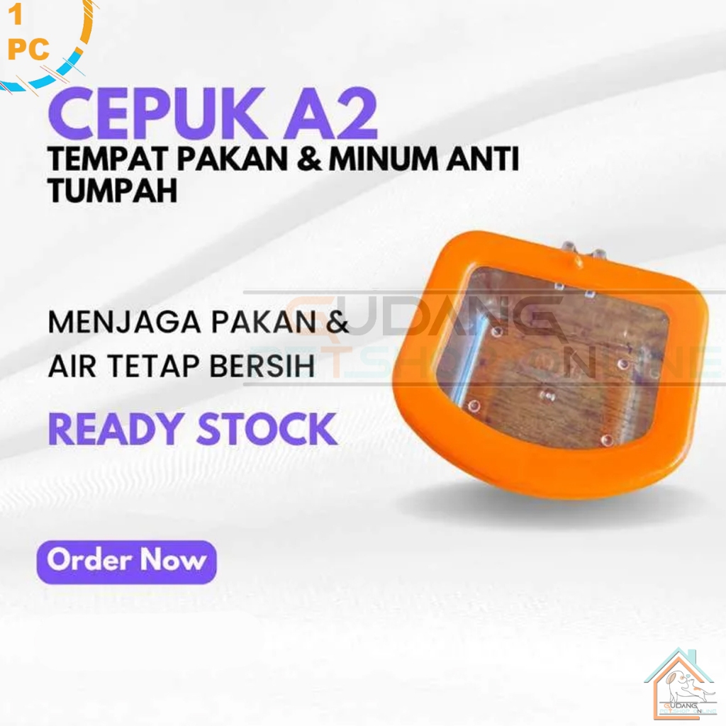Cepuk Burung A2 Cangkir Tempat Wadah Pakan Makan Minum Burung Lovebird Murai Pleci Kenari Trucuk Cep
