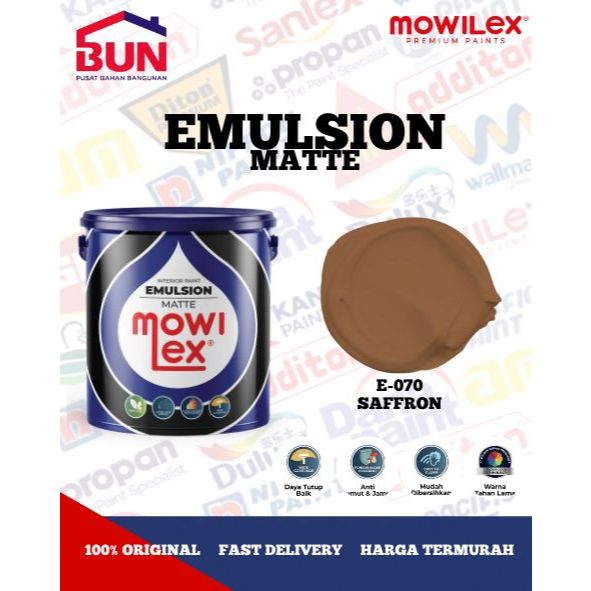 Mowilex Emulsion Cat Tembok Interior 20 Liter - SAFFRON (TINTING)