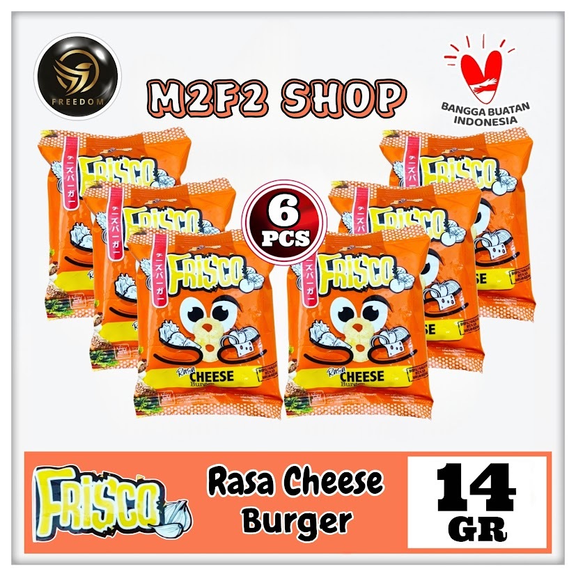 

Frisco Snack Cheese Burger Flavour | Makanan Ringan Ekstrudat Rasa Keju Sachet - 14 gr (Kemasan 6 Pcs)