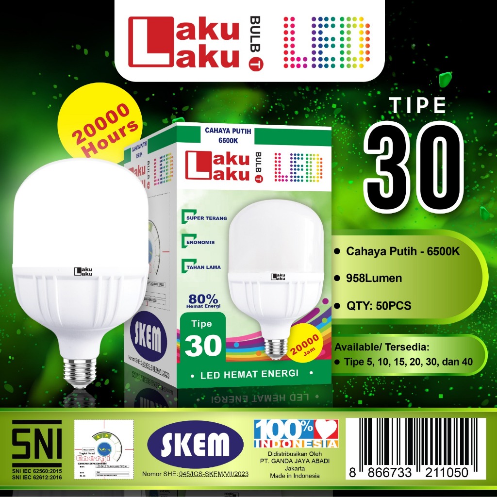 Lampu Lakulaku 30 watt paket 5pcs - bohlamLED Laku laku tipe 30 isi 5pcs - lampu lakulaku