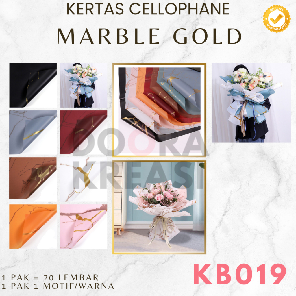 

Kertas Cellophane Buket Bunga Gold Marble [ECER]