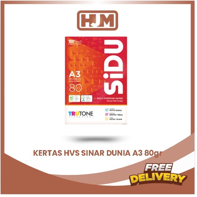 

KERTAS HVS SIDU SINAR DUNIA A3 80 GSM