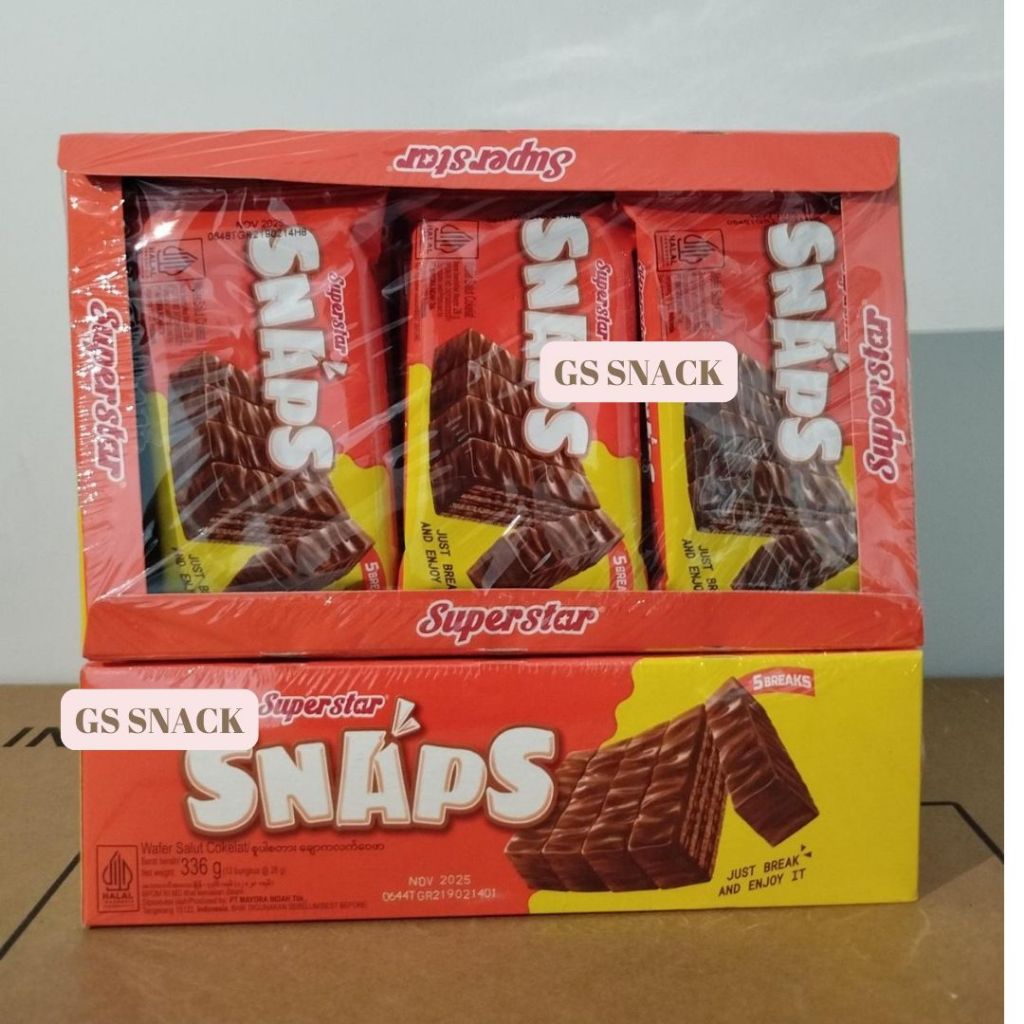 

1 BOX SNAPS SUPERSTAR SNAPS WAFER COKELAT GS SNACK