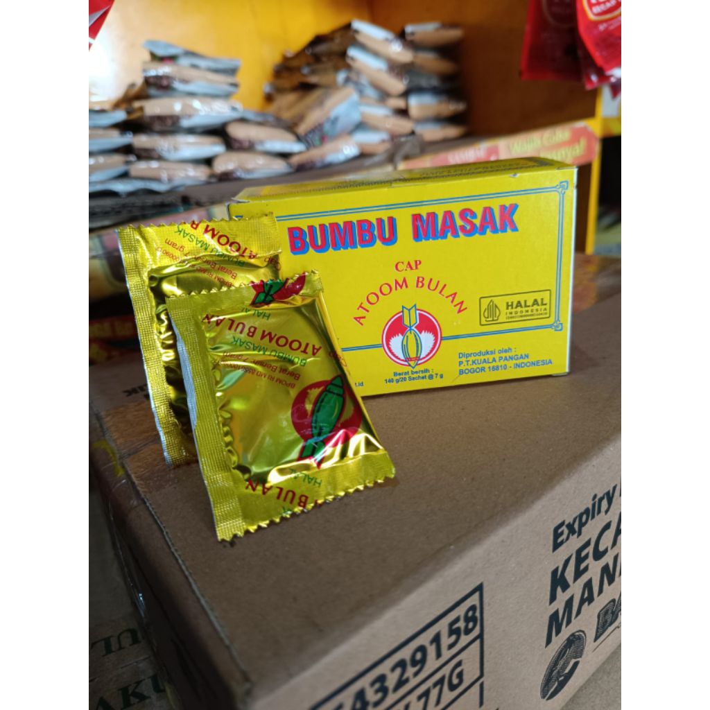 

BUMBU MASAK PENYEDAP RASA MASAKAN ATOM BULAN ISI 20 SACHET