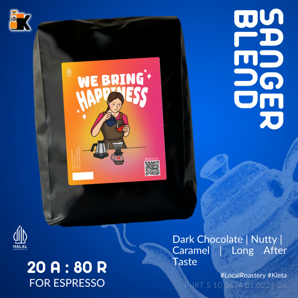 

Kieta Roastery - Biji Kopi Sanger Blend 80% Robusta 500g-1kg / Bubuk Roasted Coffee Bean